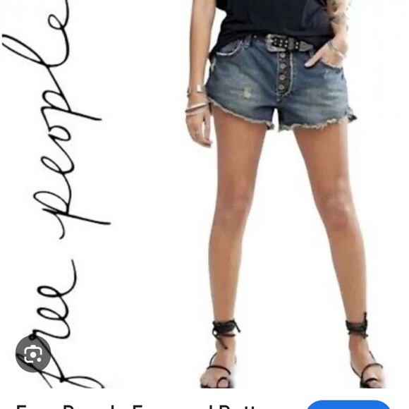 Free People Pants - Free People Exposed Button Fly Cut Off Jean Shorts. Size 29.